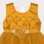 Baby Girls Fancy 3 Piece Dress Set with Trouser & Headband – Party Wear Frock | 3–9 Months