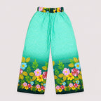 Girls Printed Chiffon 3 Piece Suit | Sea Green Floral | Lamtar Kids