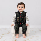 Boys 3 Piece Cotton Suit 6 Months-4 Years – Denim Style Jacket Trouser with Fine Interlock Inner