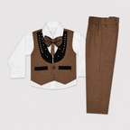 Boys 4-Piece Premium Waistcoat Suit for Kids | Shirt, Waistcoat, Pant & Bow Tie