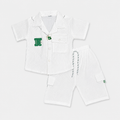 Boys White Independence Day 2 Piece Suit With Pakistan Flag Pendant – 1-4 Years