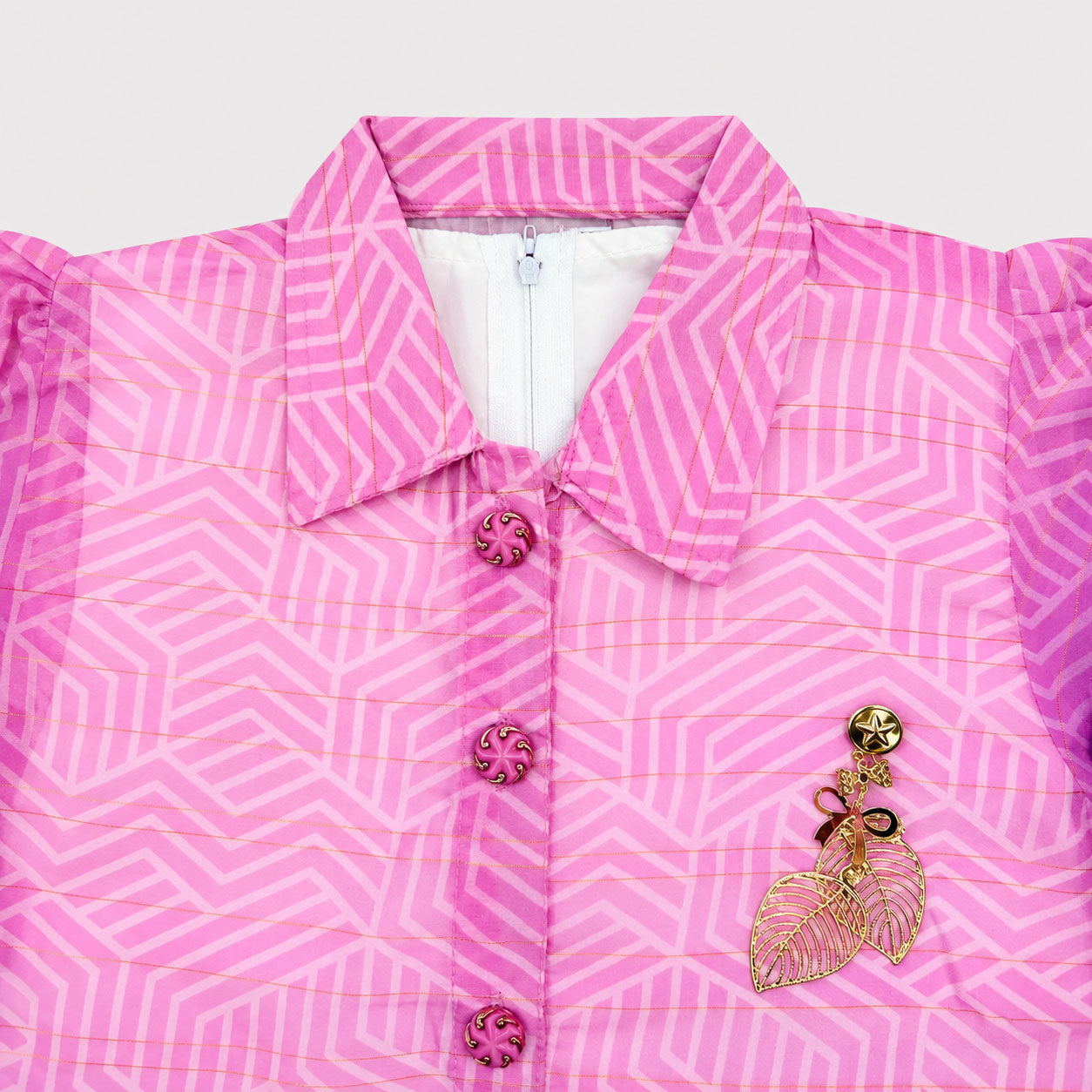 Girls Printed Chiffon 3 Piece Suit – Pink Floral Kids Dress | Lamtar Kids