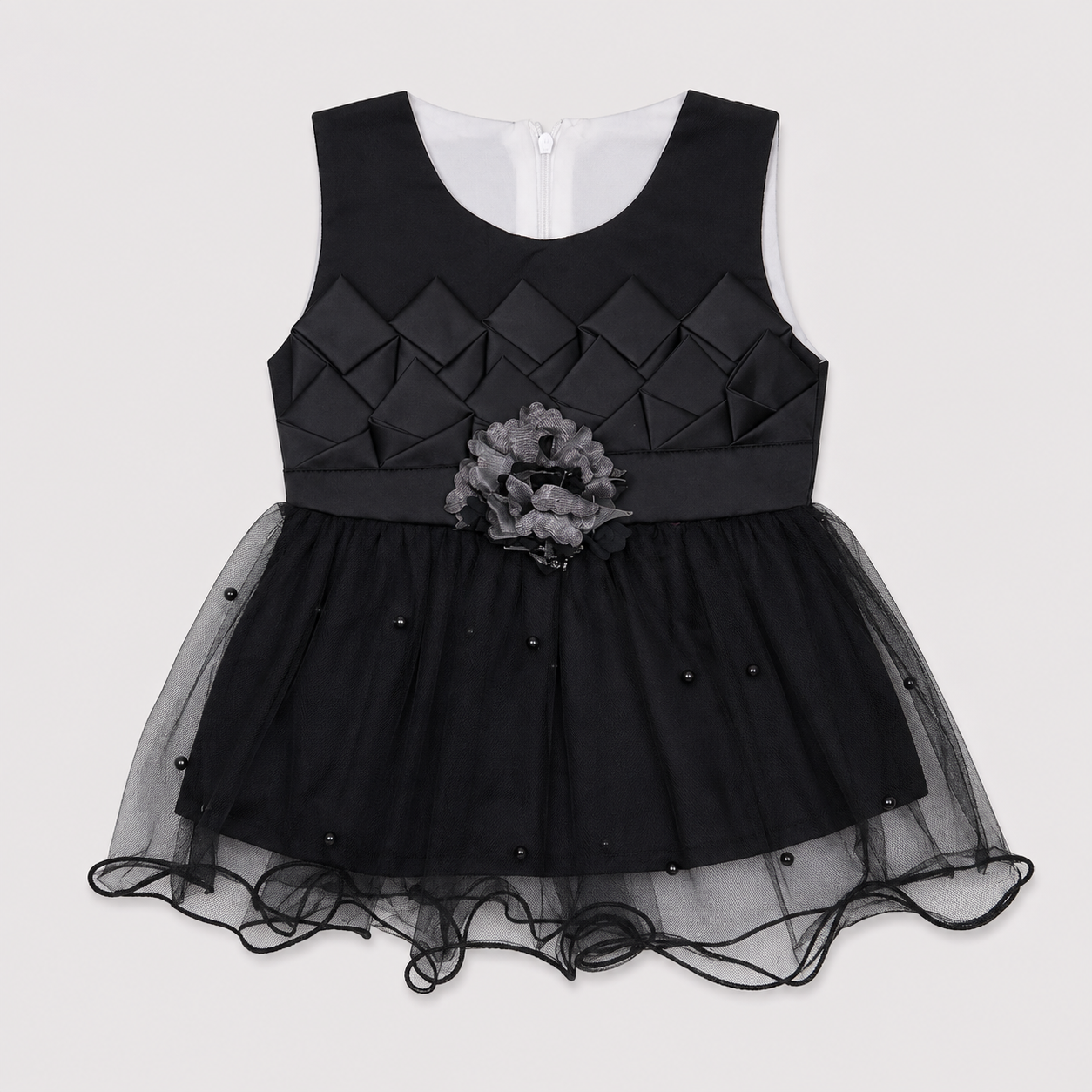 Baby Girls Fancy 3 Piece Dress Set with Trouser & Headband – Party Wear Frock | 3–9 Months