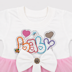 Baby Girls 2-Piece Dress Set | 0-6 Month | Printed Top with Lace & Trouser